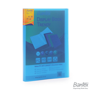 BANTEX Trendy Display Book / Clear Holder Folio (40 pockets) - Cobalt Blue